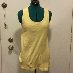 Women WITHIN Yellow Tank Top Lg. 100% Cotton